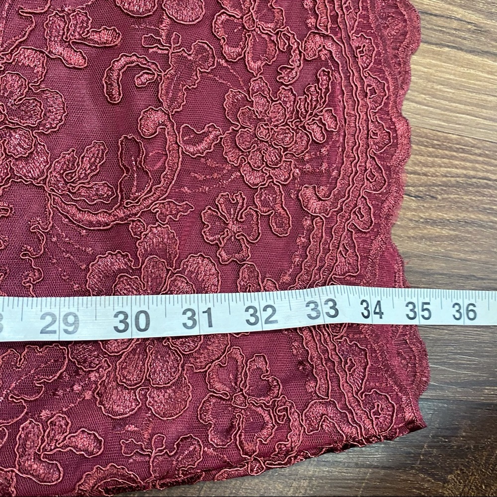 JS Collections maroon lace cocktail dress 4 - Picture 8 of 11